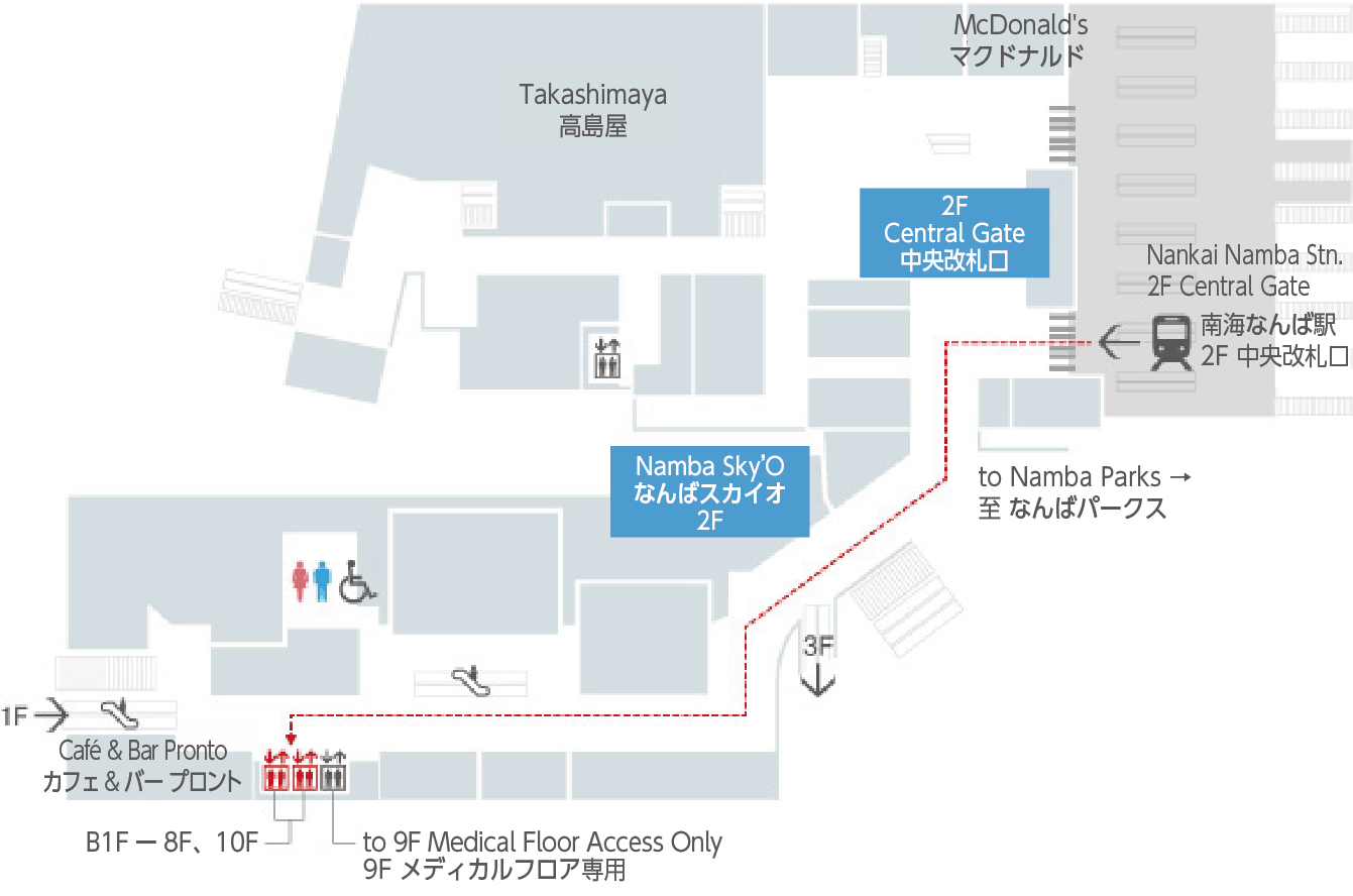 Access from Osaka Subway and Kintetsu